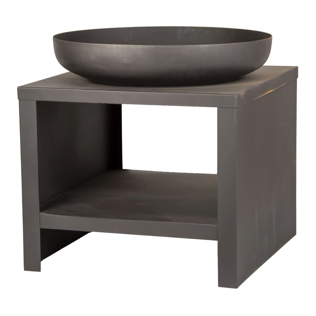 Esschert Design Fire Bowl with Wood Storage 62 cm Black