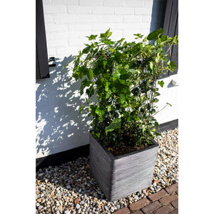 Capi Planter Nature Rib Square 30x30 cm Anthracite KOFZ902