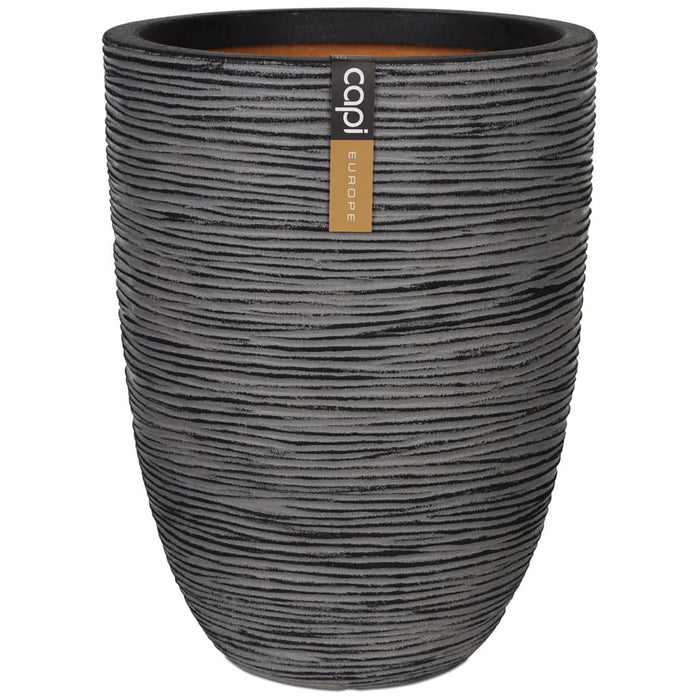 Capi Vase Nature Rib Elegant Low 46x58 cm Anthracite KOFZ783