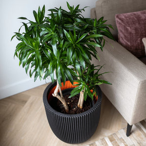 Capi Planter Groove 35x34 cm Black