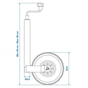 ProPlus Jockey Wheel 48 mm with Air-Filled Tyre 26 x 8.5 cm 341507