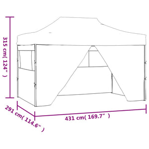 vidaXL Foldable Tent Pop-Up with 4 Side Walls 3x4.5 m Blue