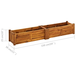 vidaXL Garden Raised Bed Acacia Wood 150x30x25 cm