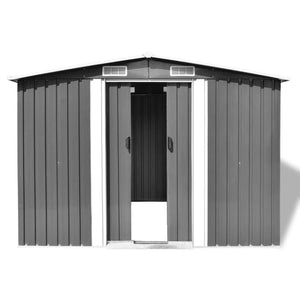 vidaXL Garden Storage Shed Grey Metal 257x205x178 cm
