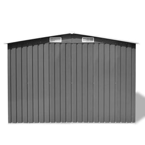 vidaXL Garden Storage Shed Grey Metal 257x205x178 cm