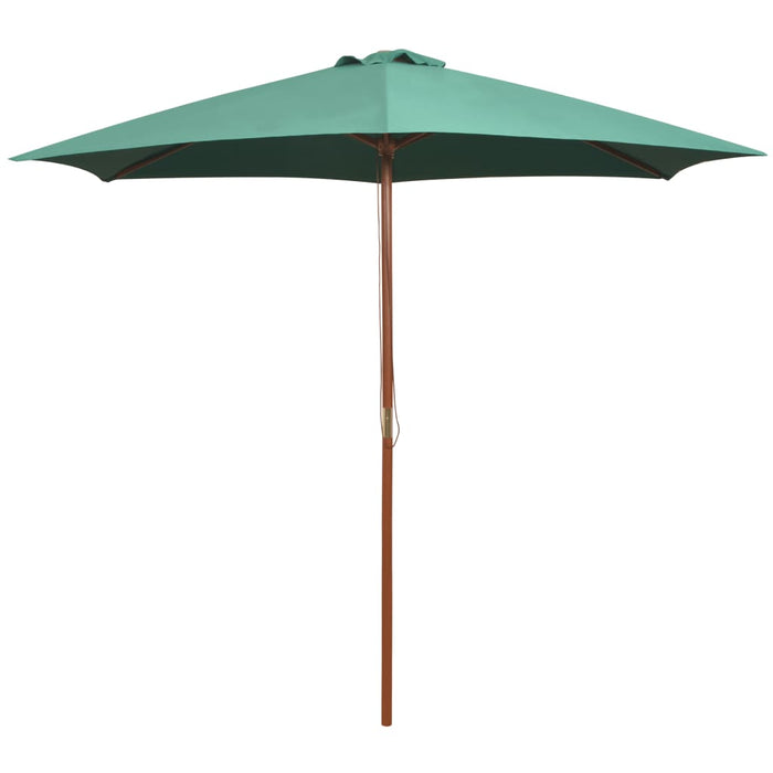 vidaXL Garden Parasol 270x270 cm Wooden Pole Green