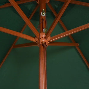 vidaXL Garden Parasol 270x270 cm Wooden Pole Green