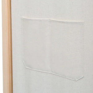 vidaXL 3-Panel Room Divider Cream 120x170x4 cm Fabric