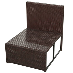 vidaXL 8 Piece Garden Lounge Set with Cushions Poly Rattan Brown