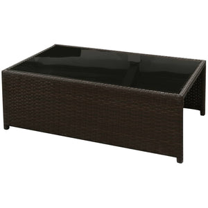 vidaXL 8 Piece Garden Lounge Set with Cushions Poly Rattan Brown