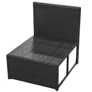 vidaXL 8 Piece Garden Lounge Set with Cushions Poly Rattan Black