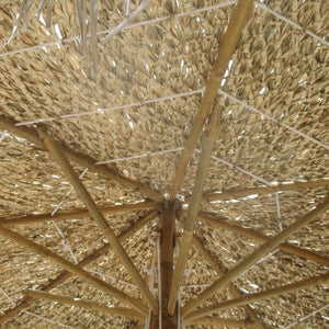 vidaXL Bamboo Parasol with Banana Leaf Roof 210 cm