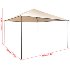 vidaXL Gazebo Pavilion Tent Canopy 4x4 m Steel Beige