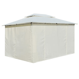 vidaXL Garden Marquee with Curtains 4x3 m White