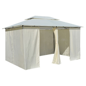 vidaXL Garden Marquee with Curtains 4x3 m White