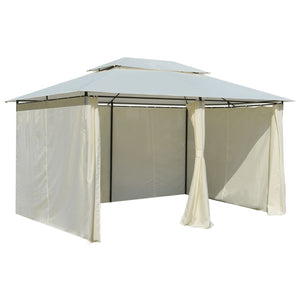 vidaXL Garden Marquee with Curtains 4x3 m White