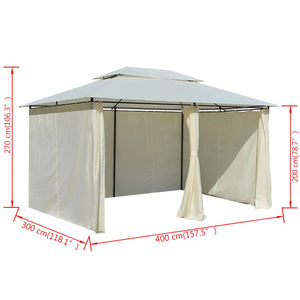 vidaXL Garden Marquee with Curtains 4x3 m White