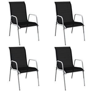 vidaXL 5 Piece Outdoor Dining Set Steel Black