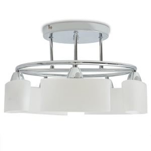 vidaXL Ceiling Lamp with Ellipsoid Glass Shades for 5 E14 Bulbs 200 W