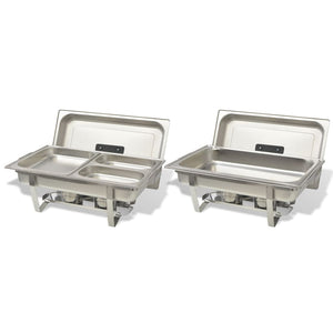 vidaXL 2 Piece Chafing Dish Set Stainless Steel