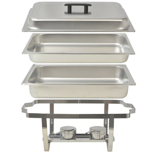 vidaXL 2 Piece Chafing Dish Set Stainless Steel