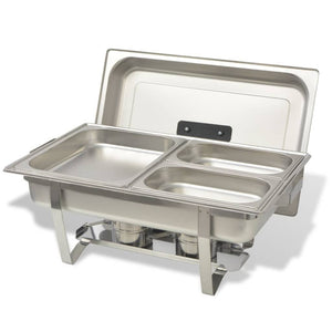 vidaXL 2 Piece Chafing Dish Set Stainless Steel