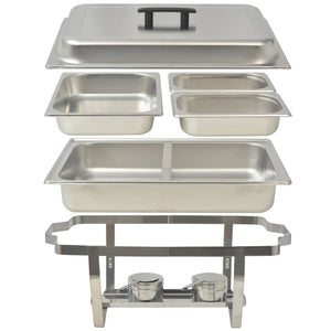 vidaXL 2 Piece Chafing Dish Set Stainless Steel