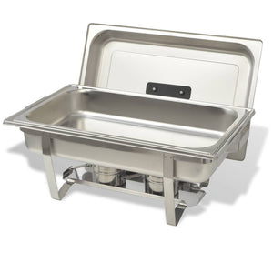 vidaXL 3 Piece Chafing Dish Set Stainless Steel