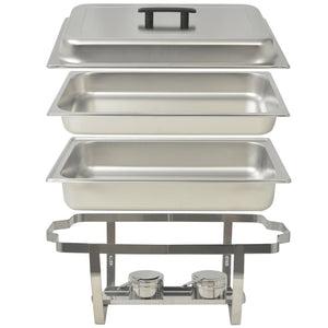 vidaXL 3 Piece Chafing Dish Set Stainless Steel