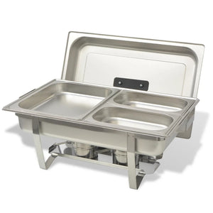 vidaXL 3 Piece Chafing Dish Set Stainless Steel