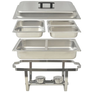 vidaXL 3 Piece Chafing Dish Set Stainless Steel