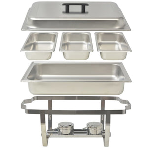 vidaXL 3 Piece Chafing Dish Set Stainless Steel