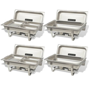 vidaXL 4 Piece Chafing Dish Set Stainless Steel