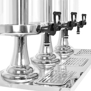 vidaXL Triple Juice Dispenser Stainless Steel 3 x 8 L