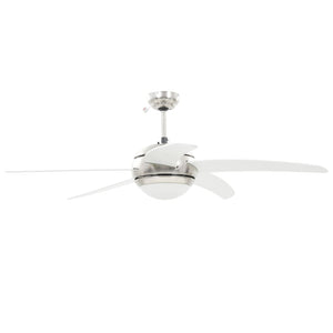 vidaXL Ornate Ceiling Fan with Light 128 cm White