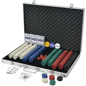 vidaXL Poker Set with 1000 Chips Aluminium