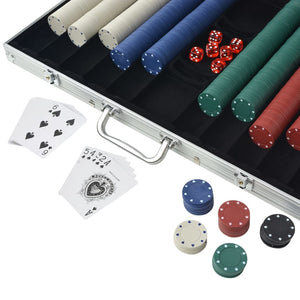 vidaXL Poker Set with 1000 Chips Aluminium