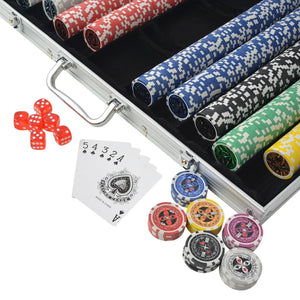 vidaXL Poker Set with 1000 Laser Chips Aluminium