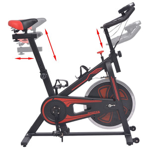 vidaXL Exercise Training Bike with Pulse Sensors Black and Red