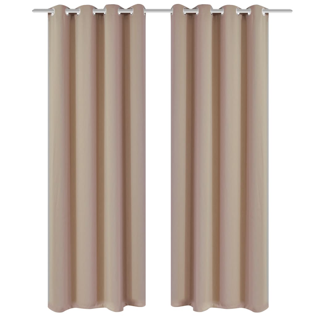 vidaXL Blackout Curtains 2 pcs with Metal Eyelets 135x175 cm Cream