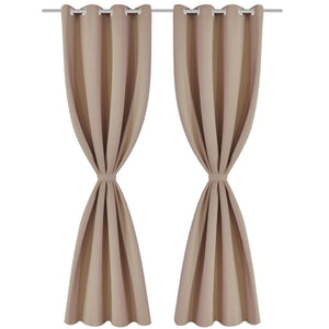 vidaXL Blackout Curtains 2 pcs with Metal Eyelets 135x175 cm Cream