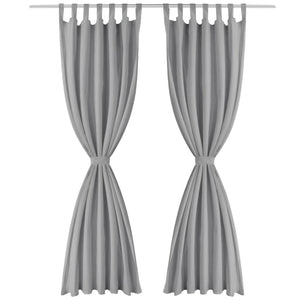 vidaXL Micro-Satin Curtains 2 pcs with Loops 140x225 cm Grey