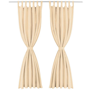 vidaXL Micro-Satin Curtains 2 pcs with Loops 140x175 cm Beige