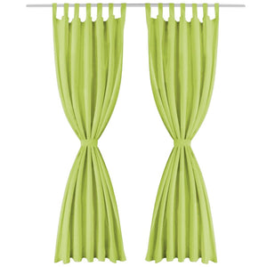 vidaXL Micro-Satin Curtains 2 pcs with Loops 140x175 cm Green