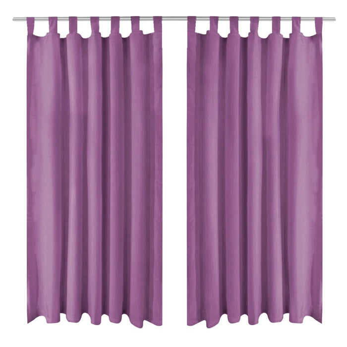 vidaXL Micro-Satin Curtains 2 pcs with Loops 140x225 cm Lilac