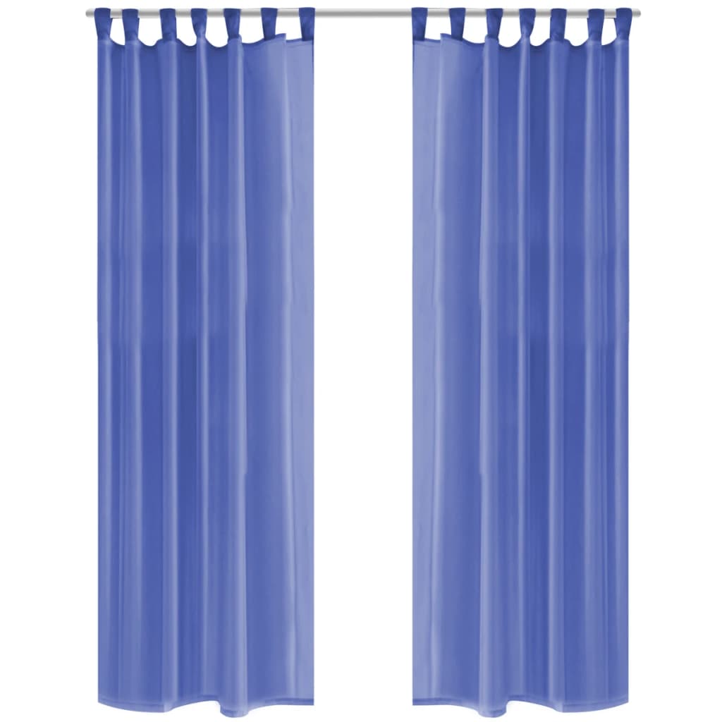 vidaXL Voile Curtains 2 pcs 140x245 cm Royal Blue