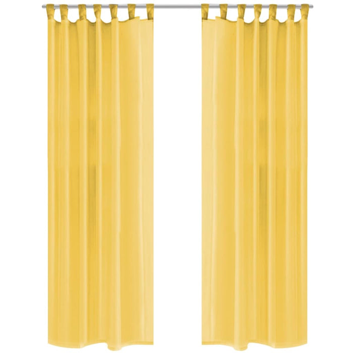 vidaXL Voile Curtains 2 pcs 140x245 cm Yellow