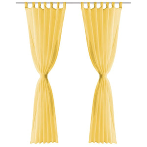 vidaXL Voile Curtains 2 pcs 140x245 cm Yellow