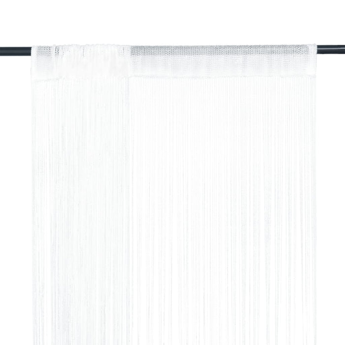 vidaXL String Curtains 2 pcs 140x250 cm White