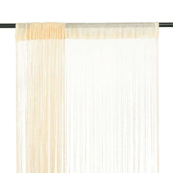 vidaXL String Curtains 2 pcs 100x250 cm Cream